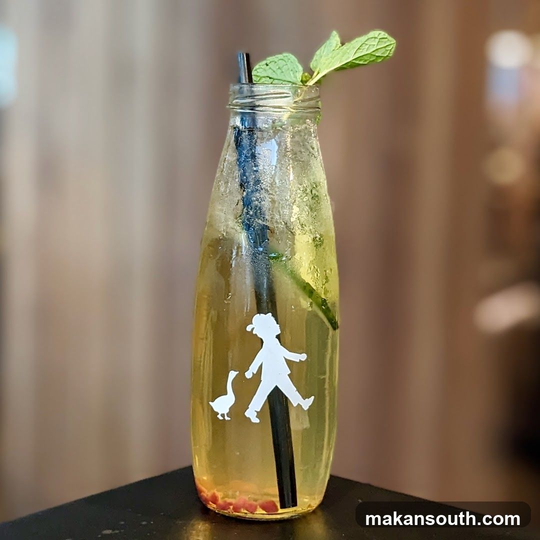 Drink in a bottle with a silhouette sticker
