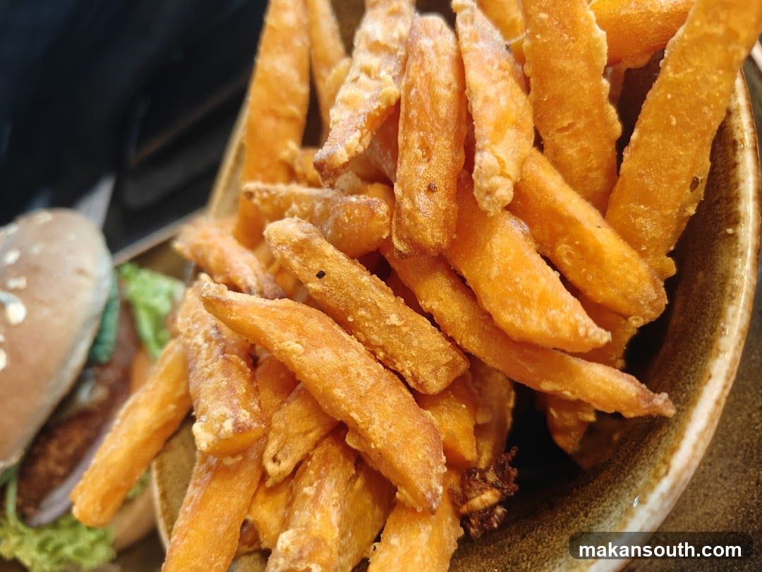 Sweet Potato Fries and Burger