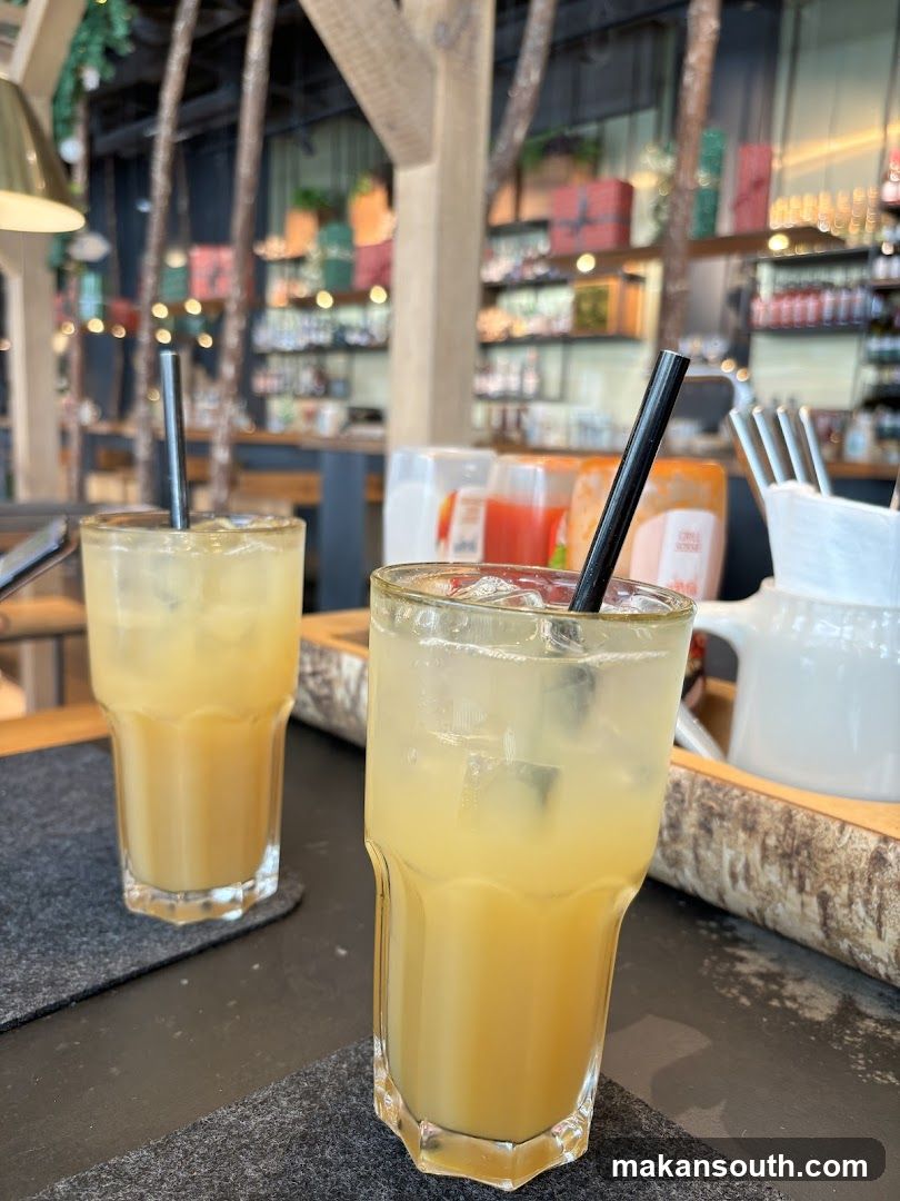 Two Iced Drinks on a Table