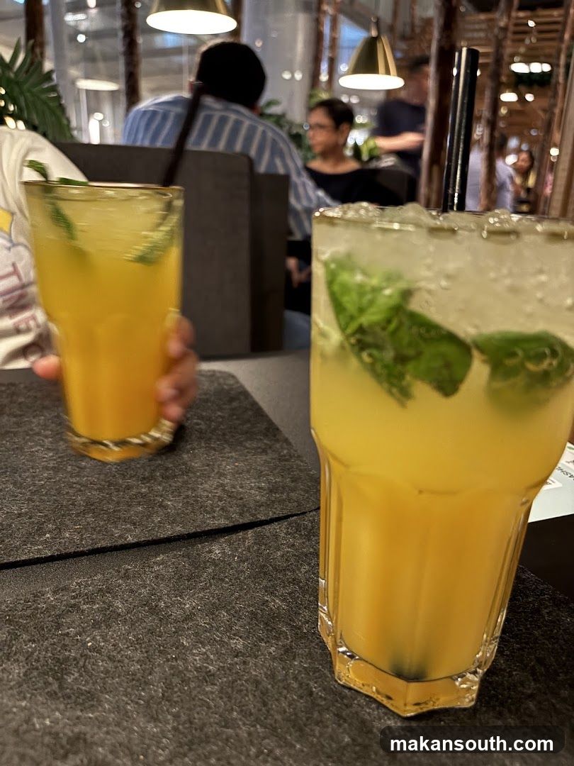 Two refreshing drinks on a table