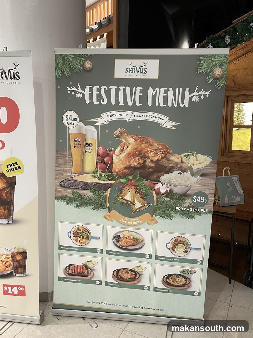 Servus German Burger Grill Festive Menu