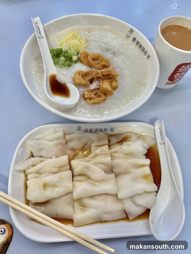 Congee and Rice Noodle Rolls