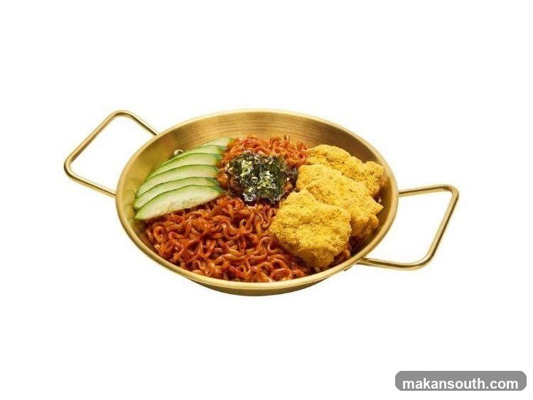 Spicy Noodles with Fried Chicken