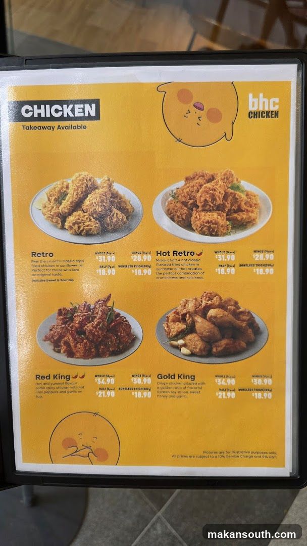 BHC Chicken Menu