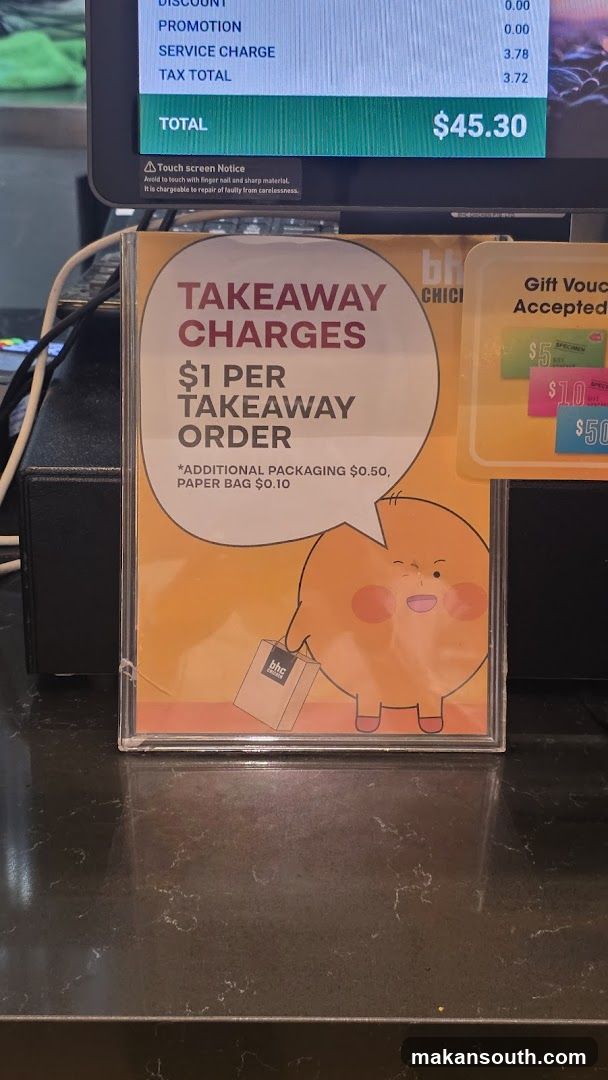 Takeaway Charges Sign