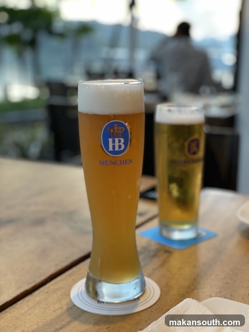 Two glasses of beer on a table