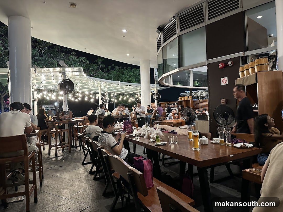 Outdoor Dining Area at Night
