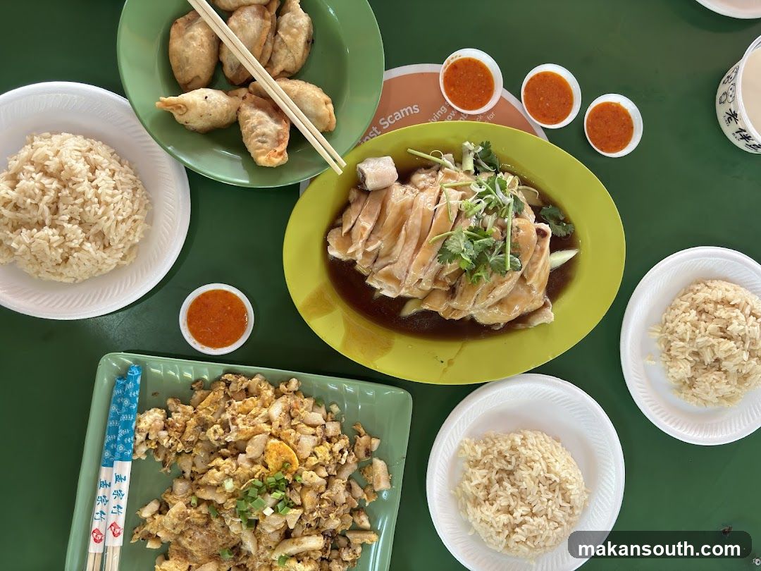 Hainanese Chicken Rice and Fried Radish Cake