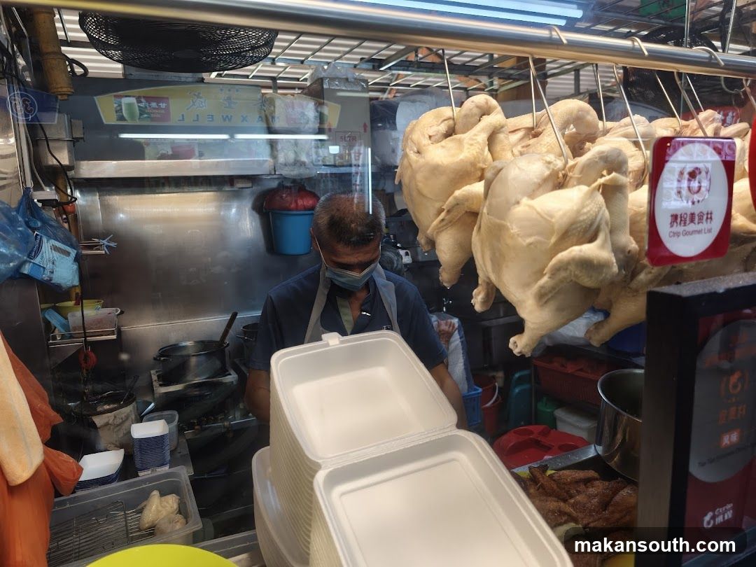 Cooked Chickens and Food Stall