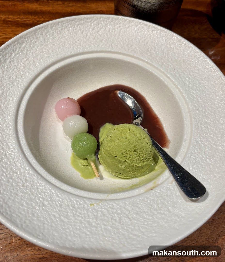 Matcha Ice Cream with Dango