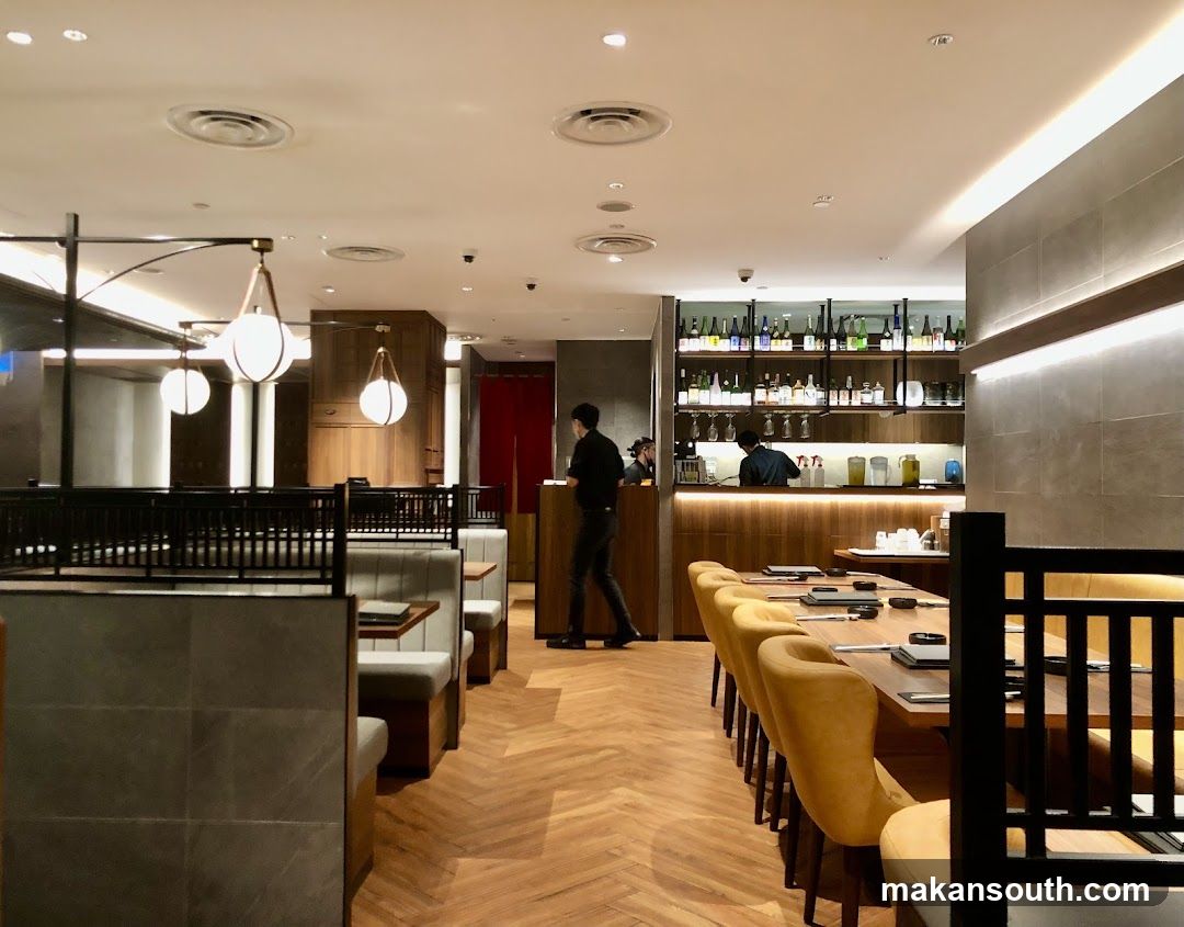Restaurant Interior with Booths and Bar