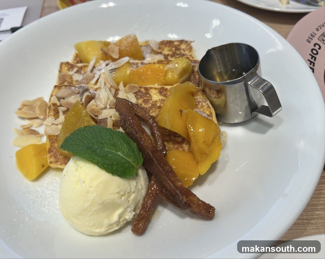 French Toast with Fruit and Ice Cream
