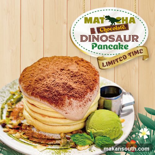 Matcha Chocolate Dinosaur Pancake