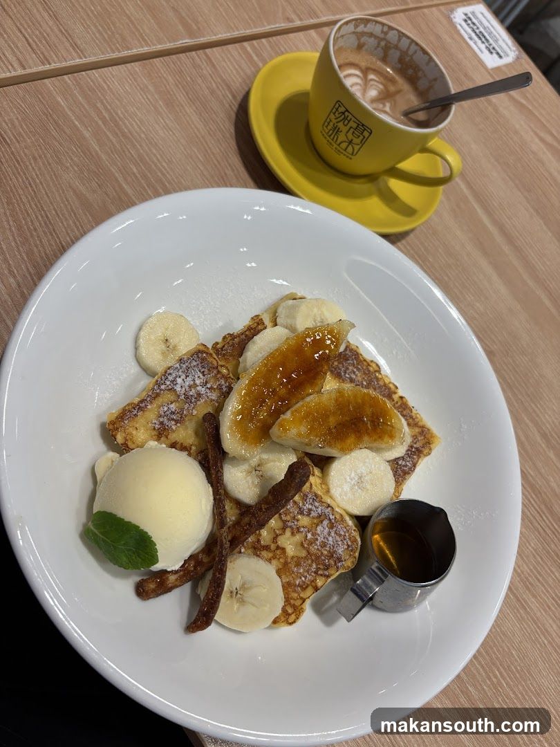 French Toast with Ice Cream and Coffee