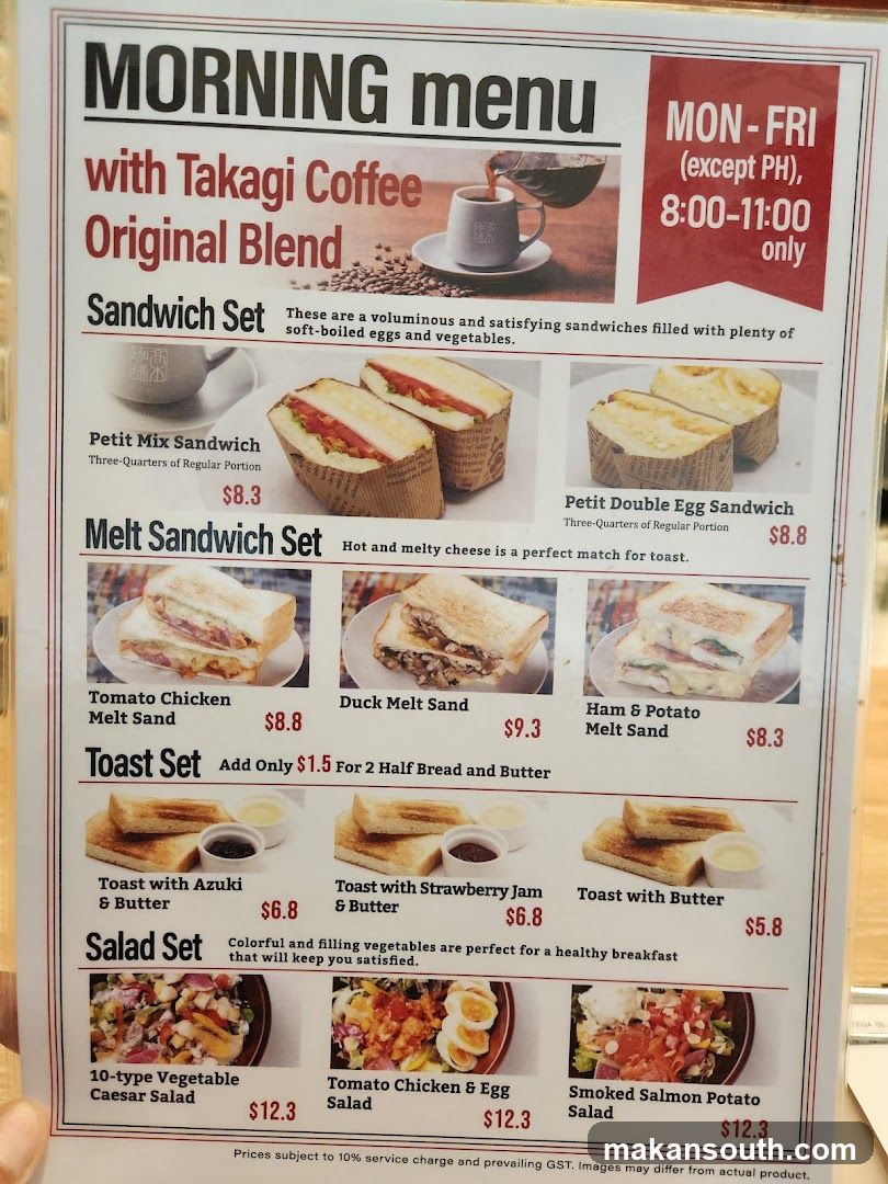 Morning Menu with Takagi Coffee Original Blend