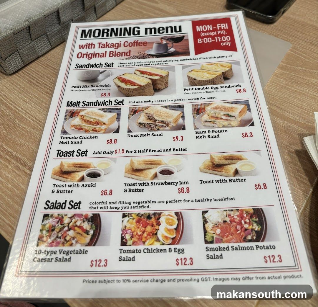 MORNING menu