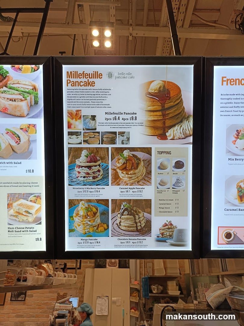 Millefeuille Pancake Menu
