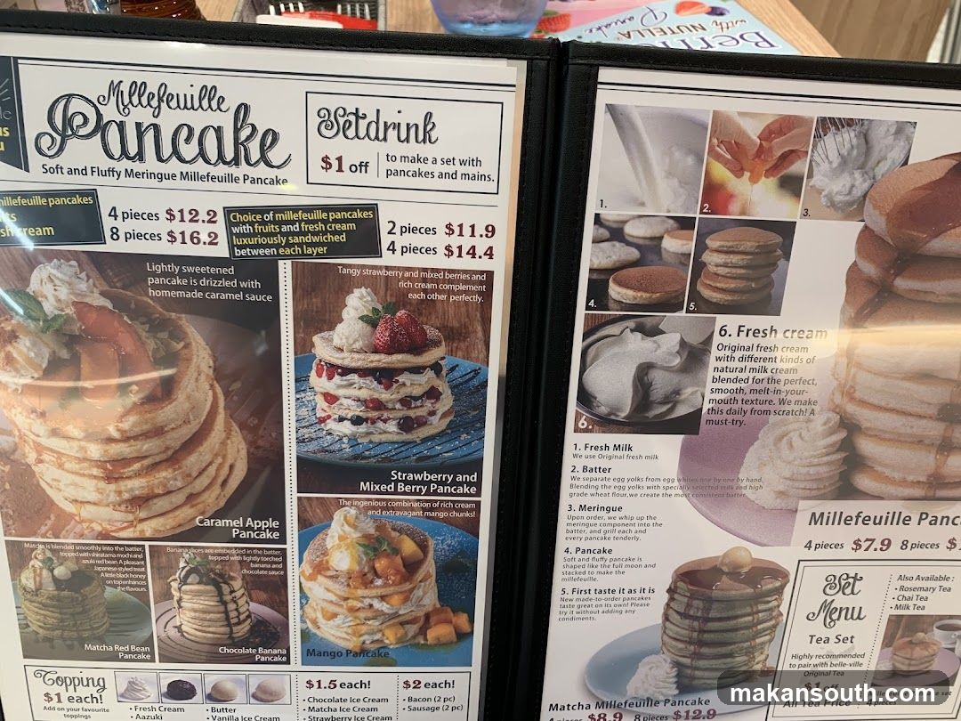 Millefeuille Pancake Menu