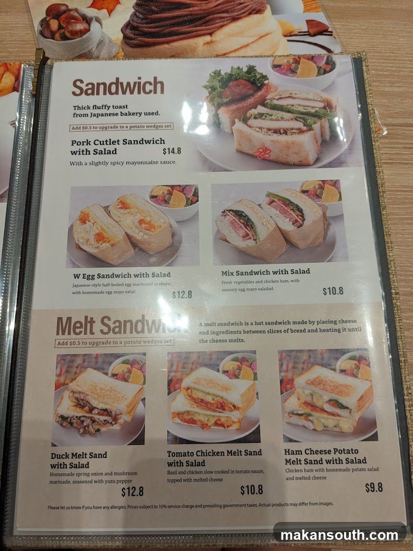 Sandwich Menu