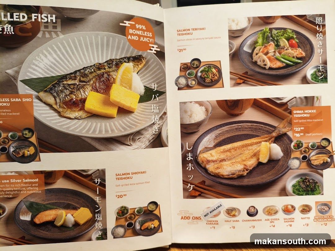 Grilled Fish Menu