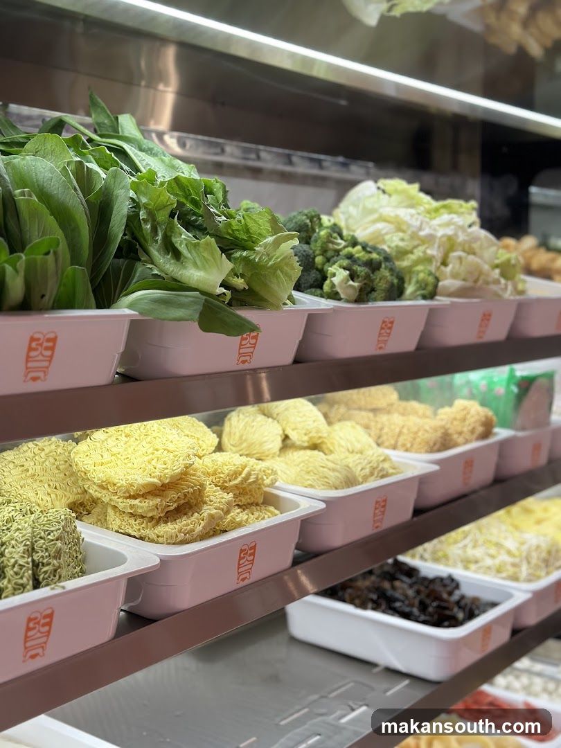 Assortment of Fresh Ingredients and Noodles