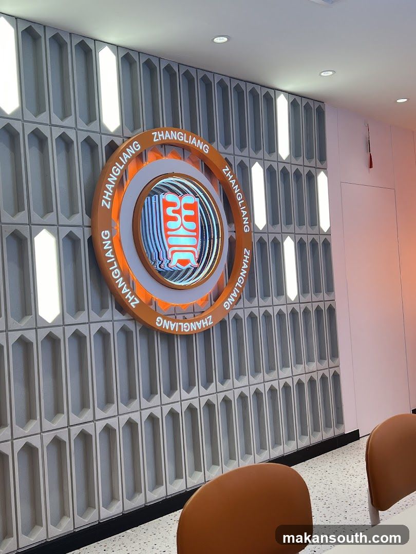 Restaurant Interior with Logo