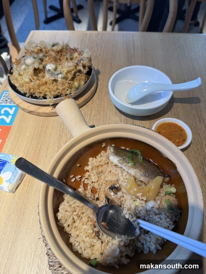 Claypot Rice and Fried Oysters