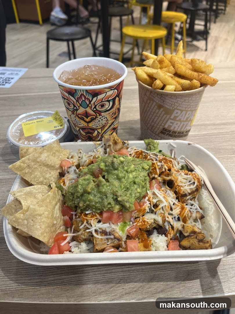 Burrito Bowl with Fries and Drink