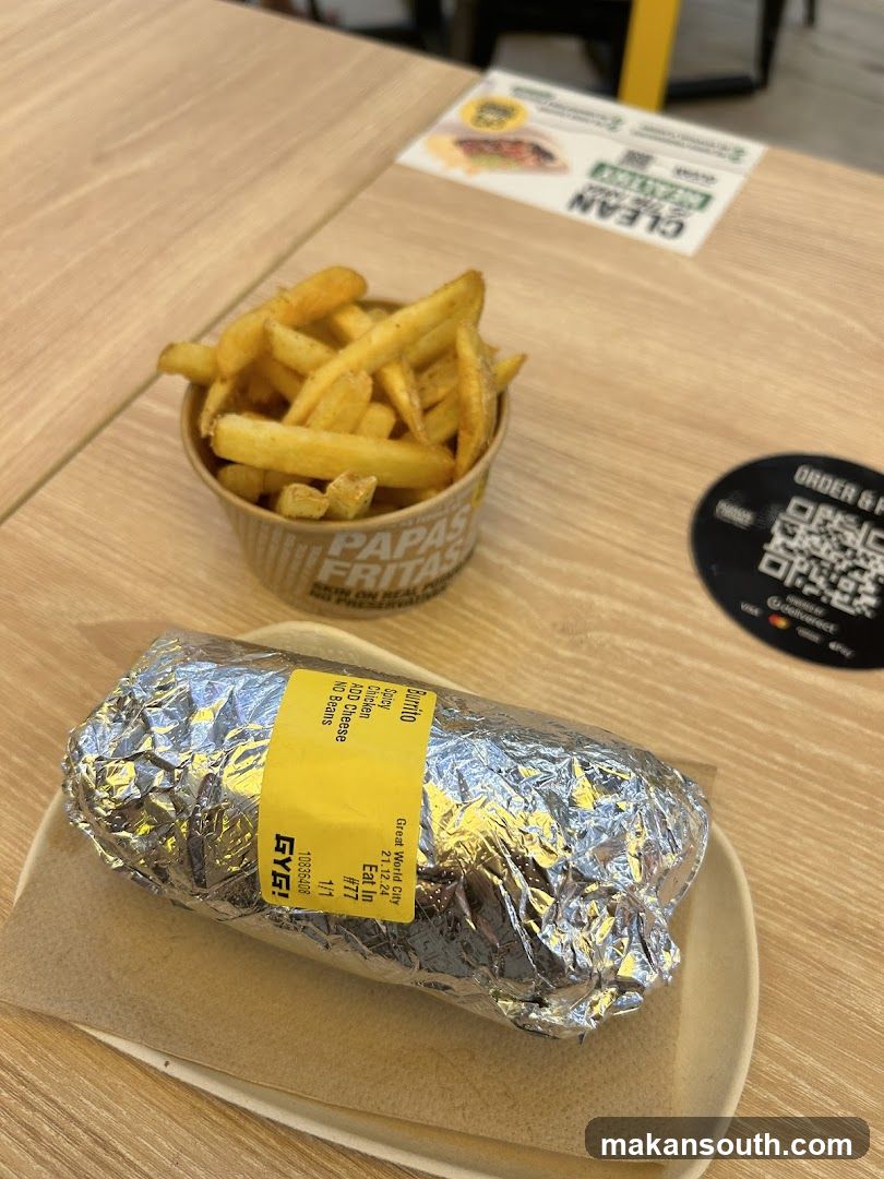 Burrito and Fries