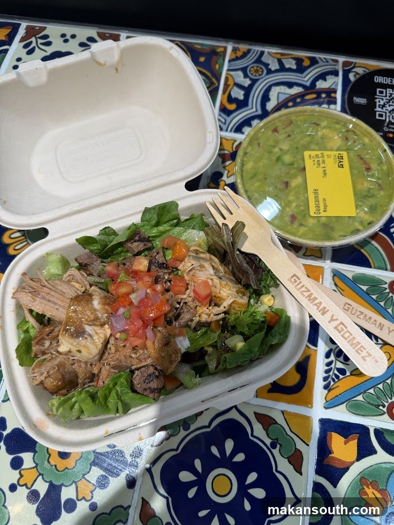 Takeout Salad and Guacamole