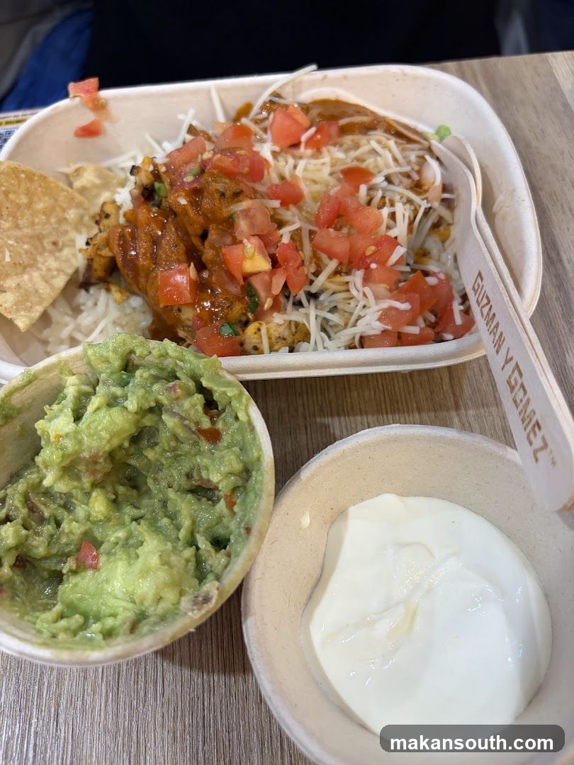 Burrito Bowl with Guacamole and Sour Cream