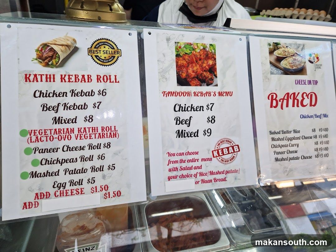 Kathi Kebab Roll, Tandoori Kebab's Menu, Baked