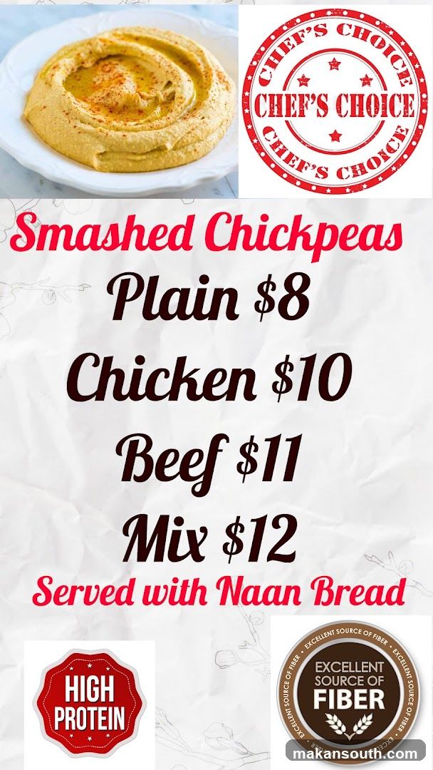 Smashed Chickpeas Menu