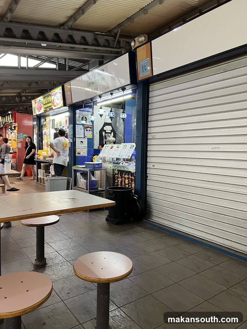 Food Stall with Menu and Seating