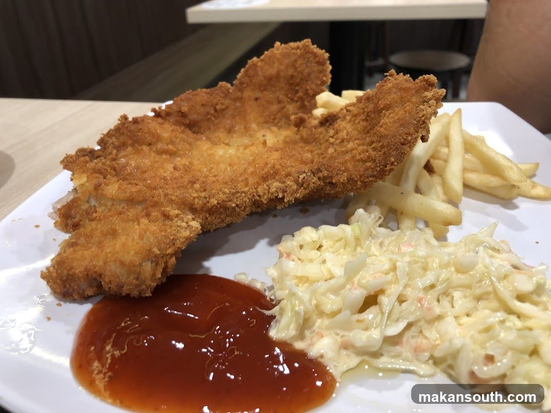 Fried Fish with Fries and Coleslaw