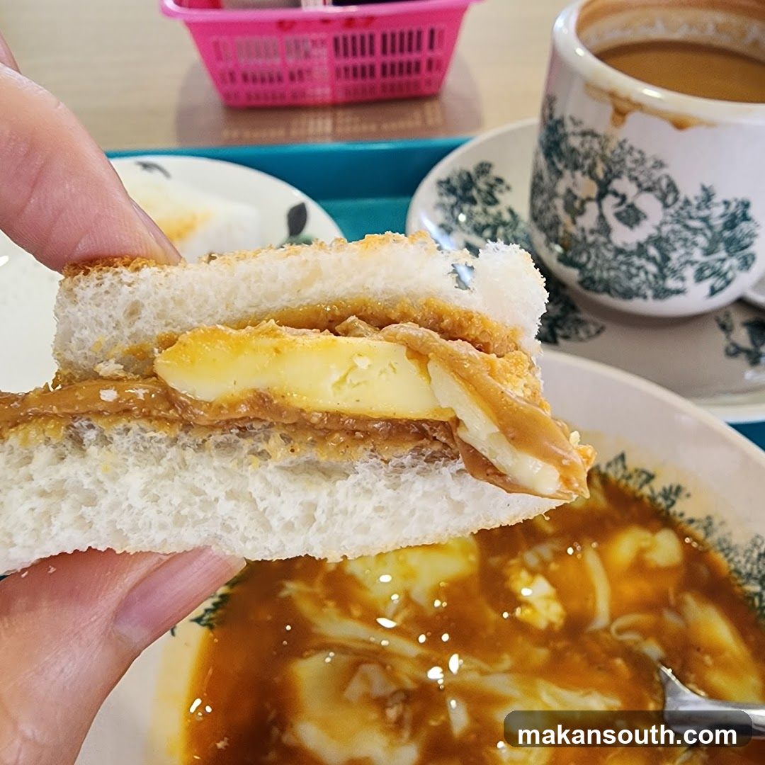 Peanut Butter and Egg Sandwich with Coffee