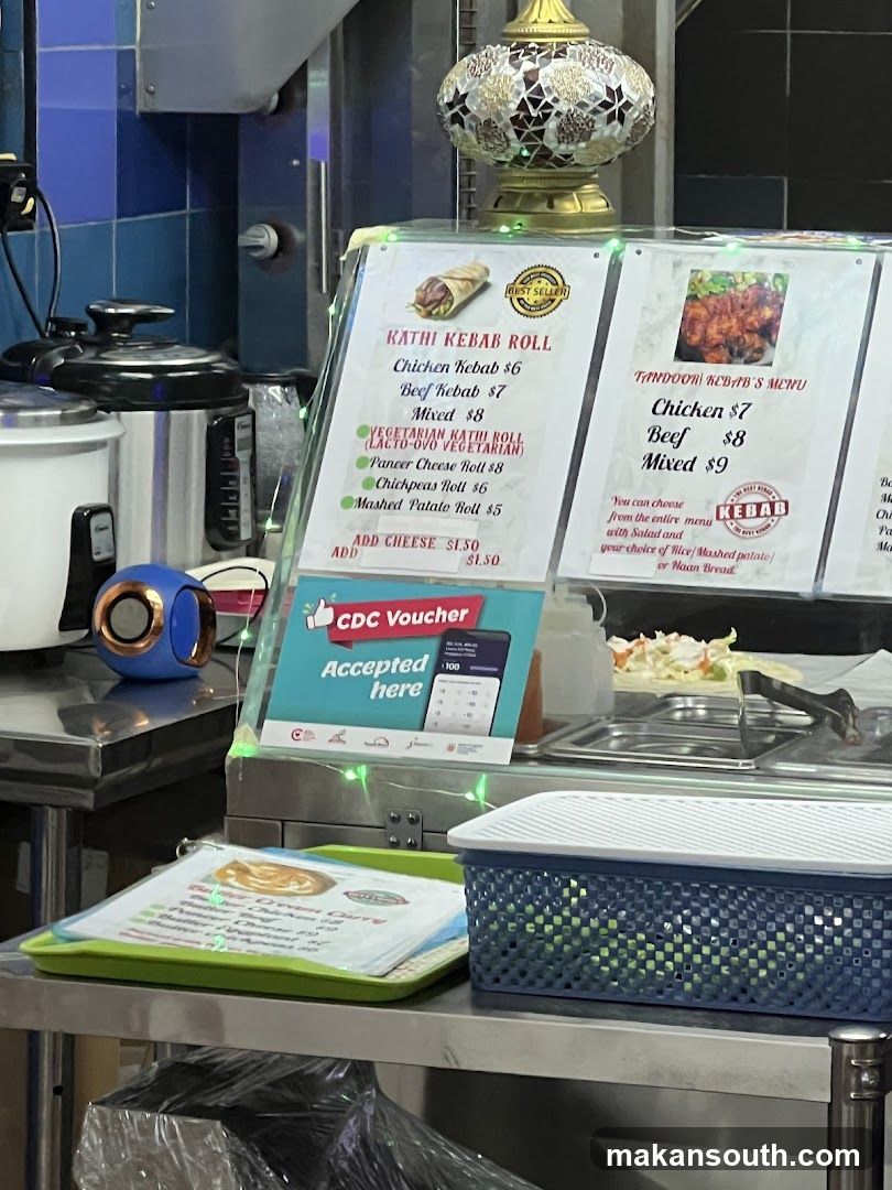 Kathi Kebab Roll and Tandoor Kebab Menu