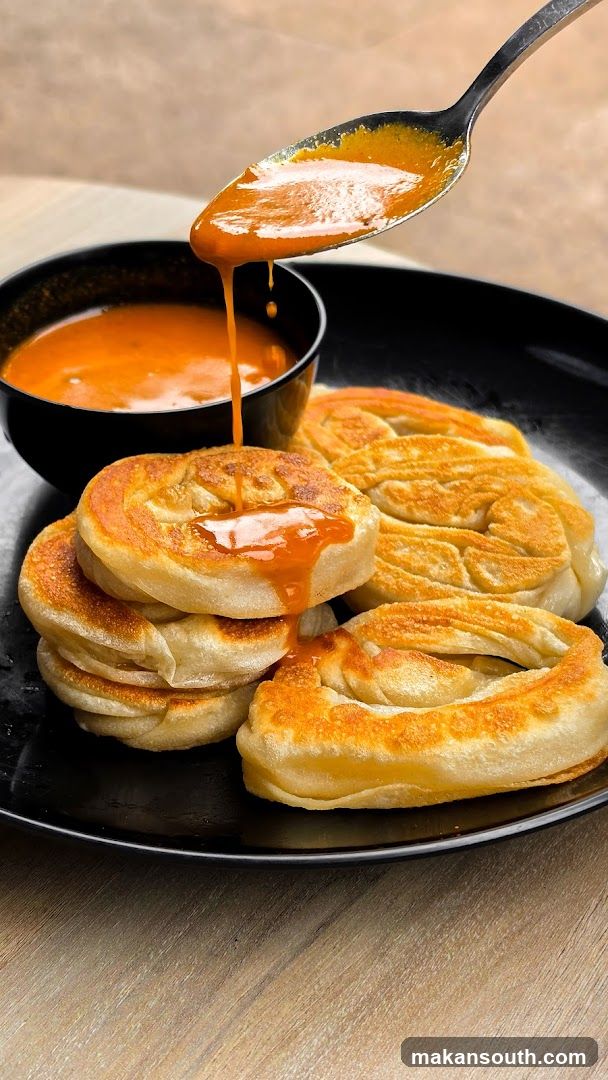 Roti Canai with Curry Sauce