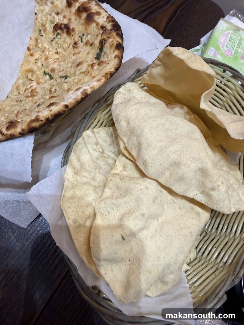 Naan and Papadums