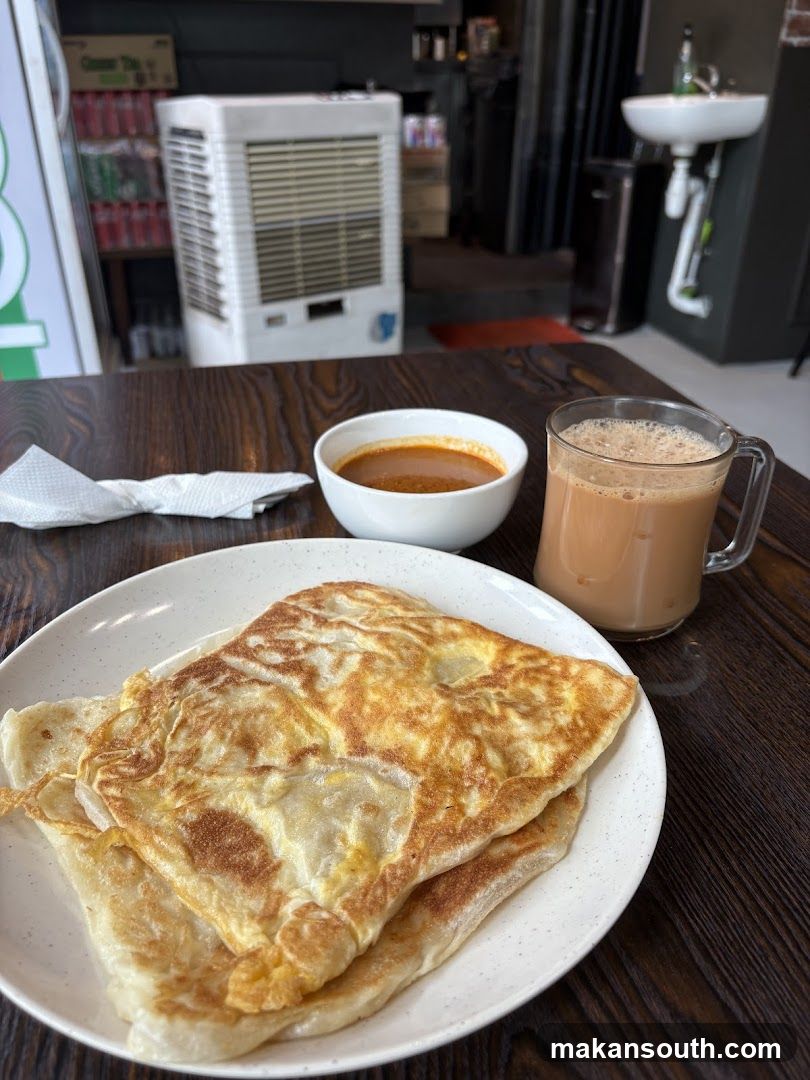 Roti Canai with Curry and Teh Tarik