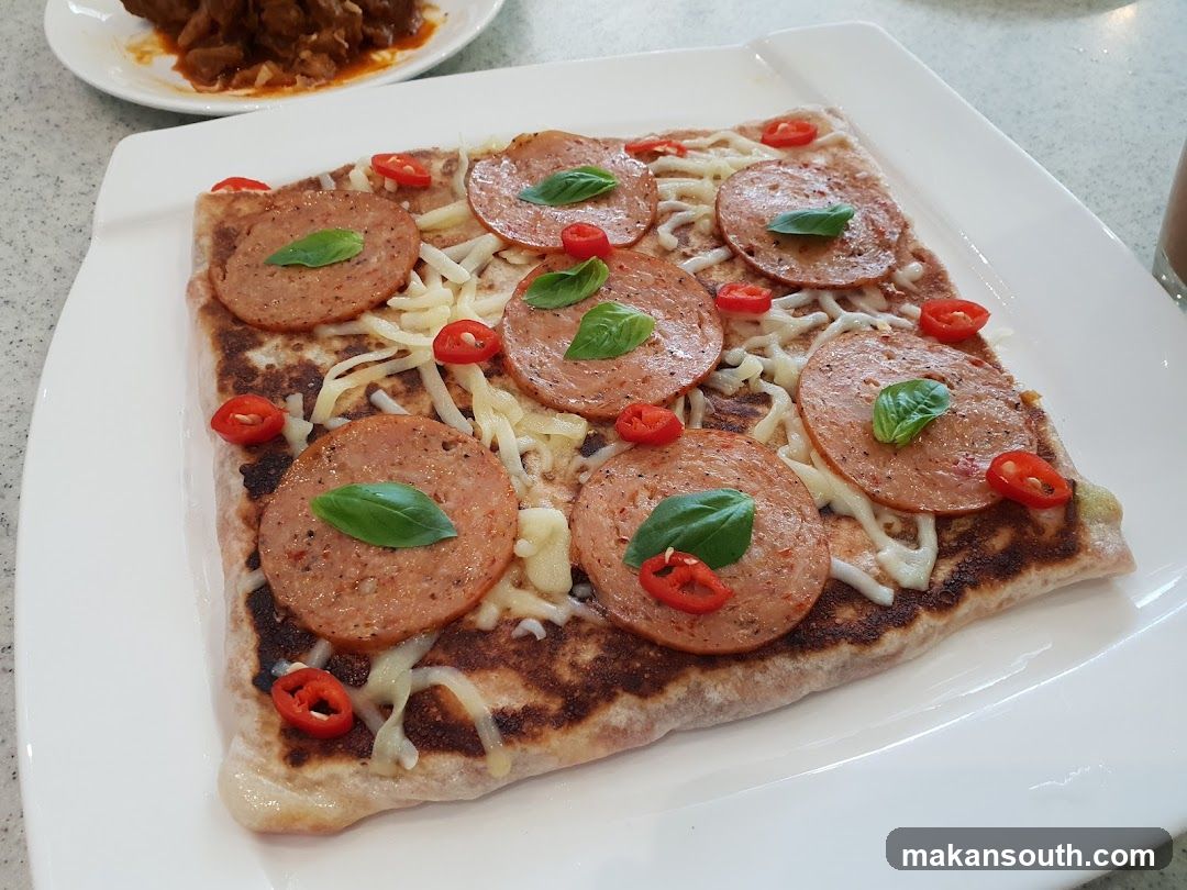 Pepperoni Flatbread with Cheese and Chili