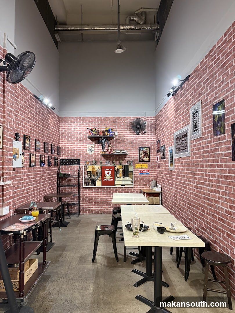 Restaurant Interior with Brick Walls