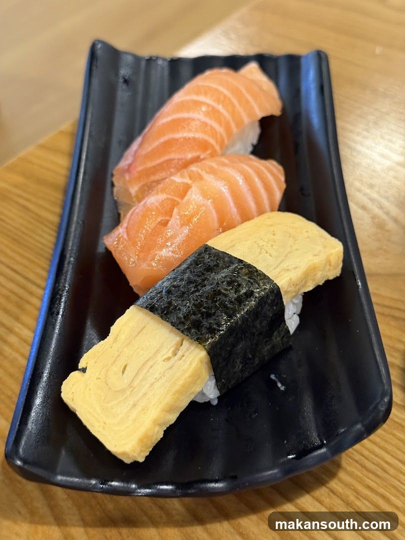 Salmon and Tamagoyaki Nigiri Sushi