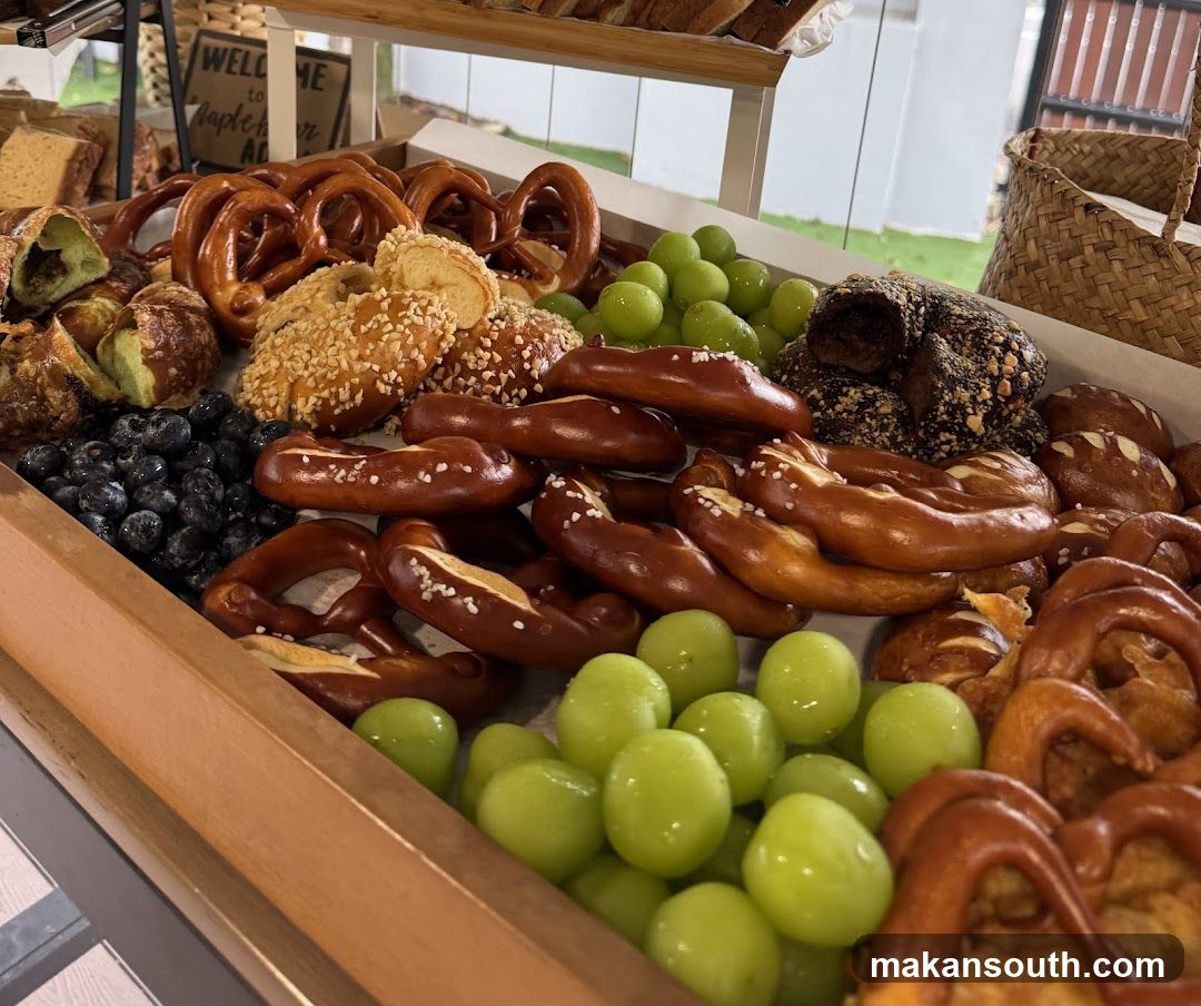 Assortment of Baked Goods and Fruit