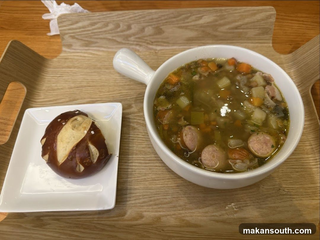 Soup and Pretzel