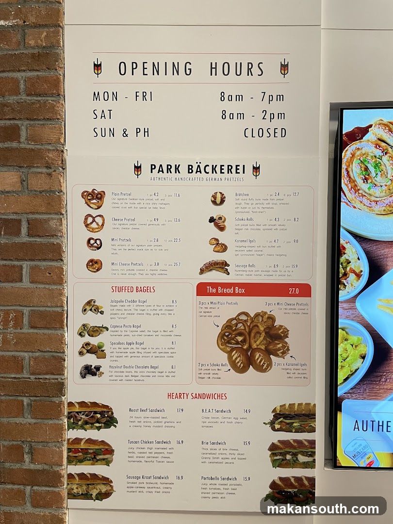 Park Bäckerei Menu