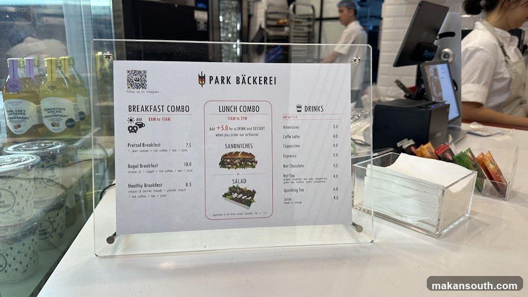 PARK BÄCKEREI Menu