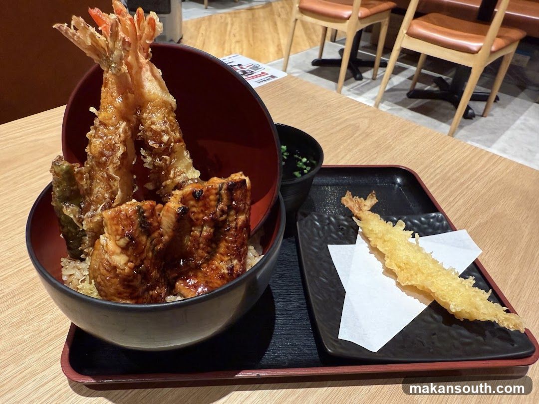 Unagi and Shrimp Tempura Donburi