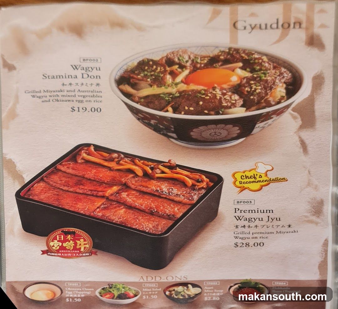 Gyudon Menu