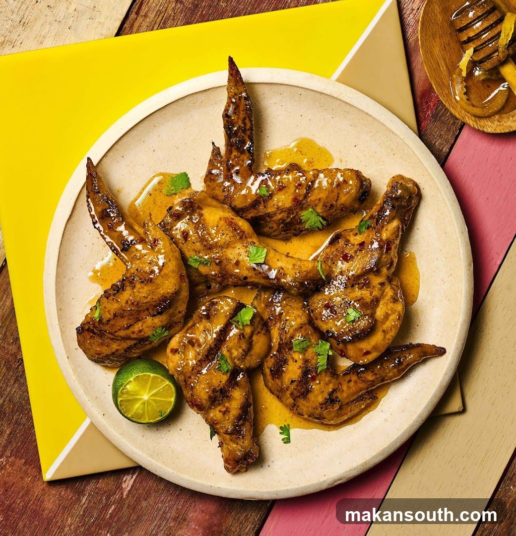 Grilled Chicken Wings with Honey Glaze